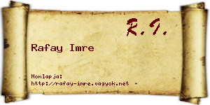 Rafay Imre névjegykártya